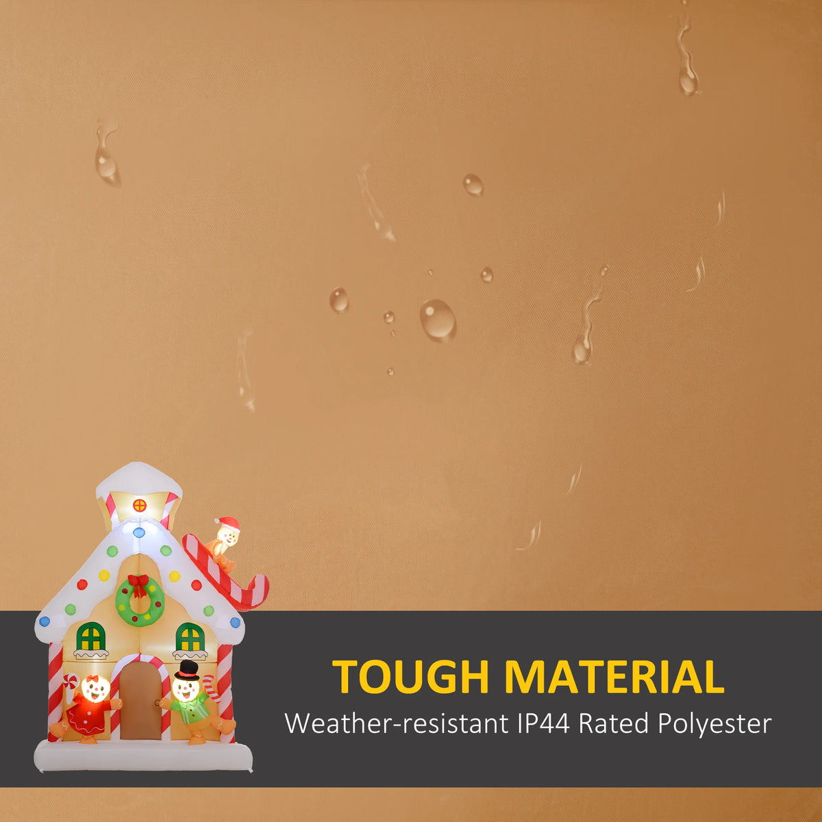 Gingerbread House Christmas Inflatable | 7 Ft Tall | Led Lights | Indoor Outdoor
