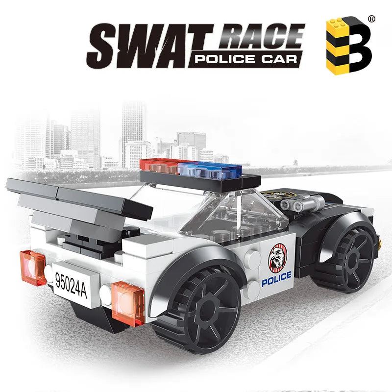 Black Police Car Building Blocks Toy Set - ToylandEU