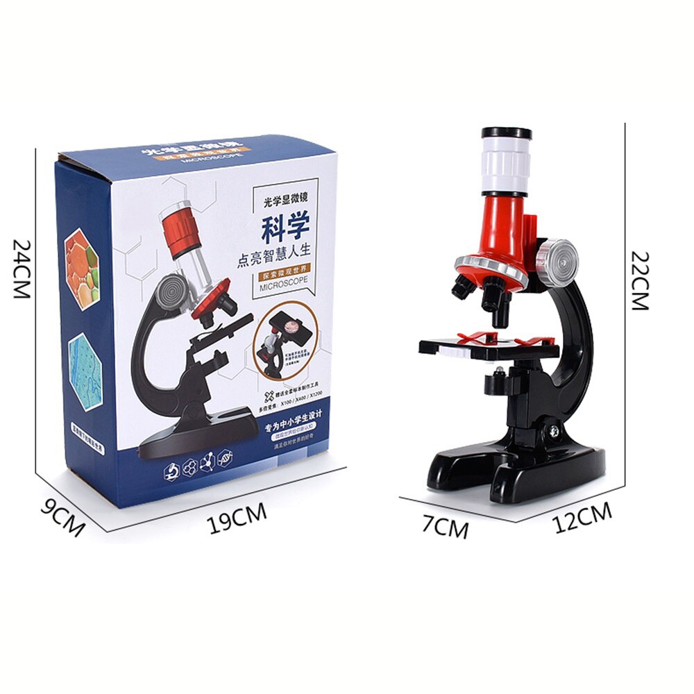 Children's Portable Professional Biological Trinocular Microscope Kit 1200X With LED Light Toyland EU