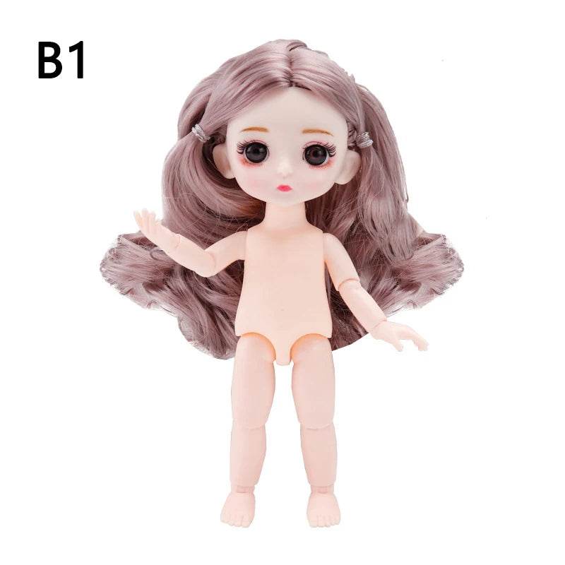 16 Cm Bjd Doll Body 1/8 With Head Shoes 13 Joints DIY Toy - ToylandEU