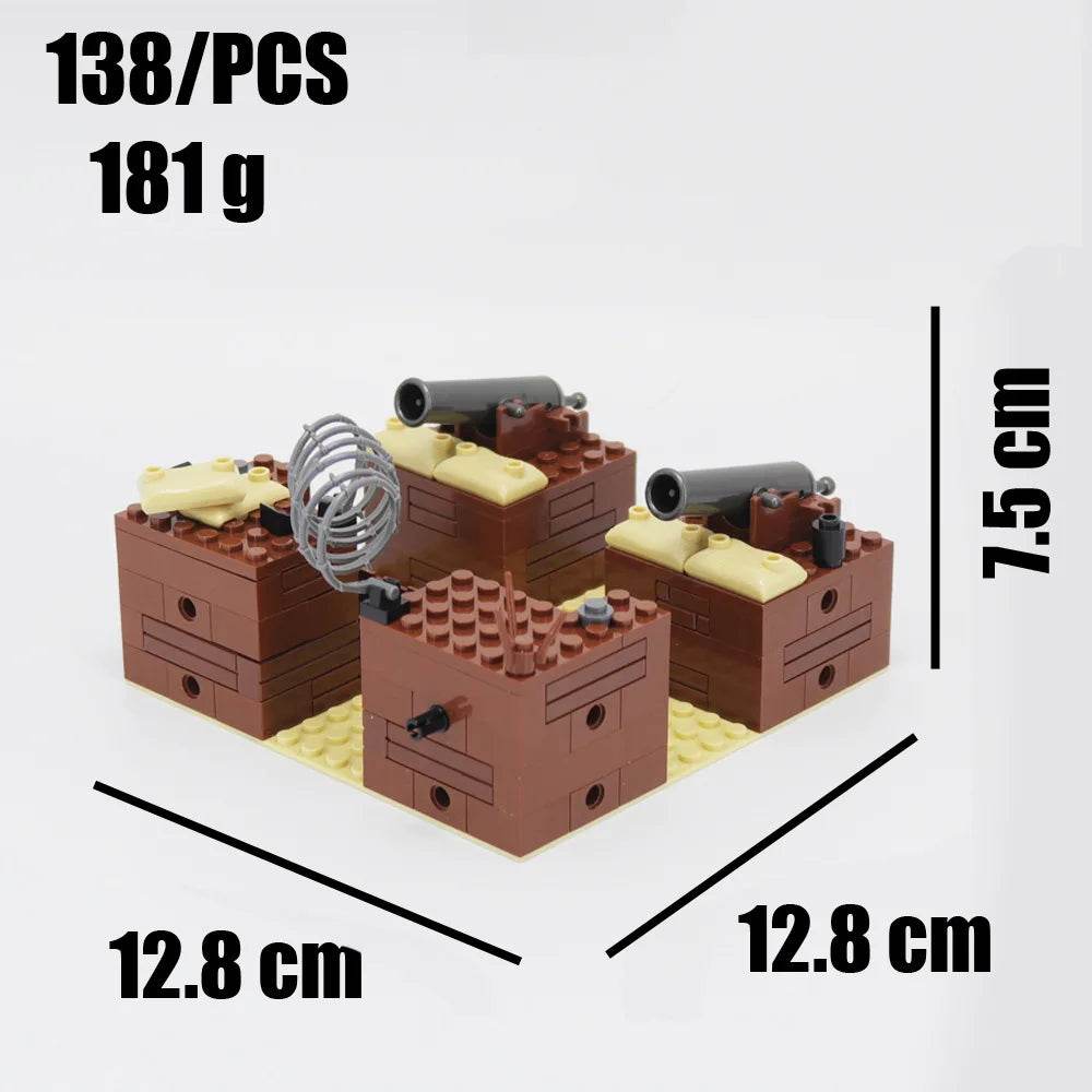 WW2 Military Trench Building Blocks Kit Soldiers Army Figures - ToylandEU