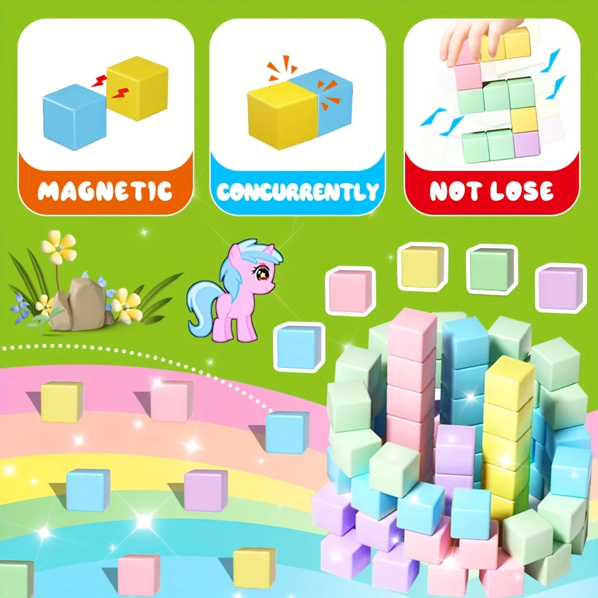 Magnetic Blocks | Big Size Cube | Educational Building Blocks | Ages 4 to 6
