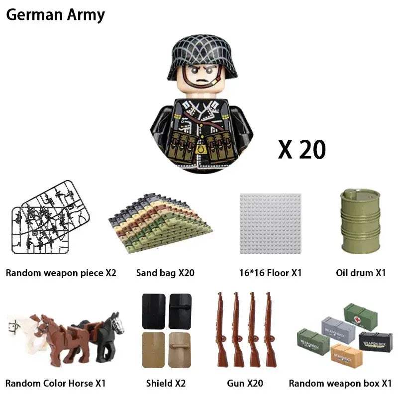 MOC World War II Military Building Blocks Soldier Set For Kids - ToylandEU