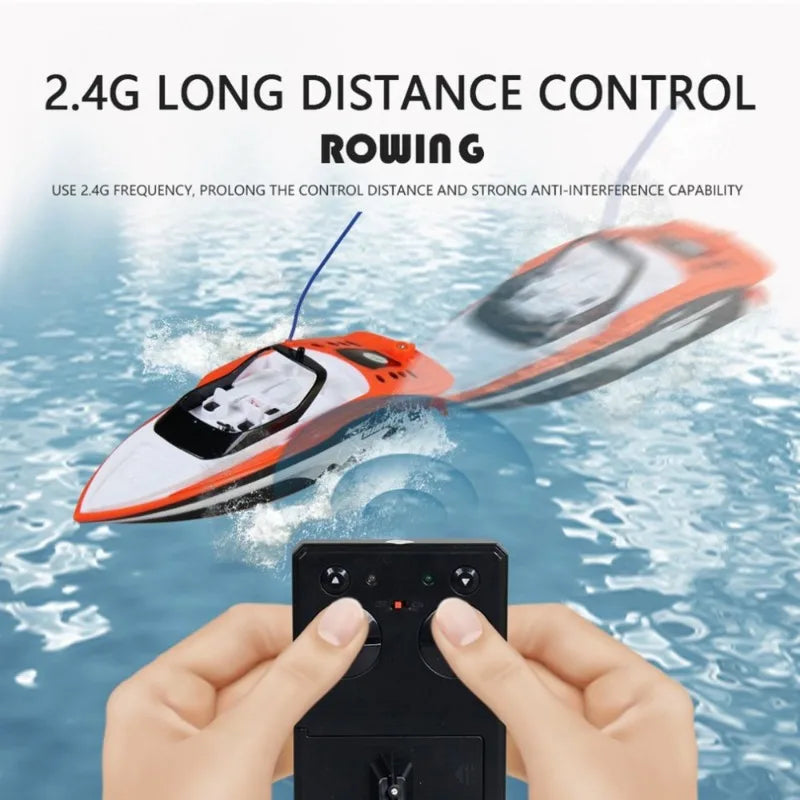 RC High-Speed RC Waterproof Motor Boat with 2.4GHz Remote Control - Mini Rechargeable Electric Sports Toy