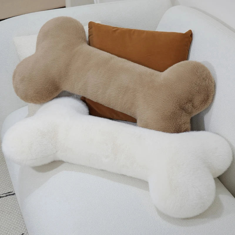Bone Shape Plush Pillow | PP Cotton Filling | Nap Head Support | One Size