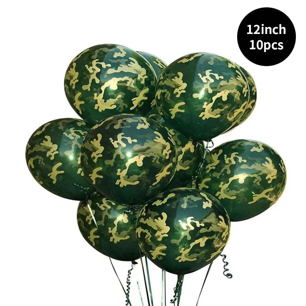 Military Party Decorations Set Jungle Field Camouflage Mesh Tableware 4D Tank Balloon Armored Vehicle Fighter Kids Birthday Gift - ToylandEU