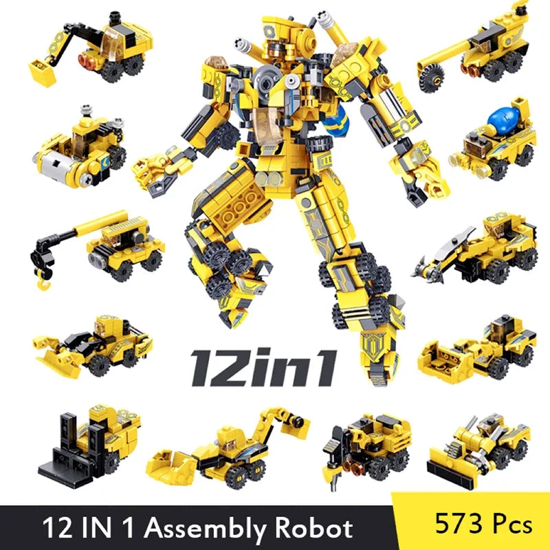 573 Piece 12-In-1 Adaptable Robot Building Blocks Set - ToylandEU
