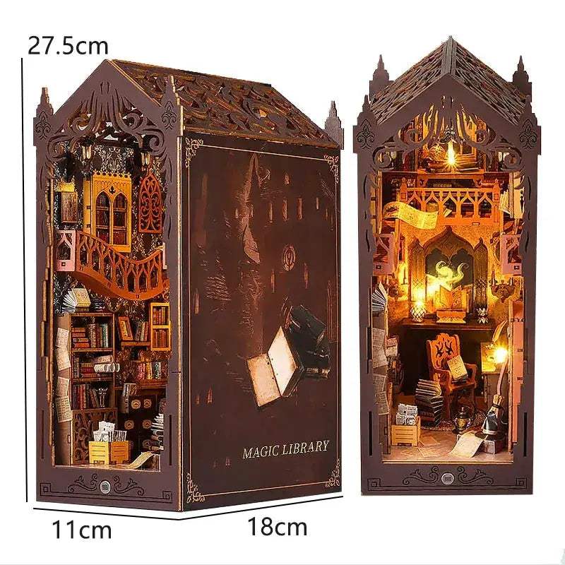 Wooden Book Nook DIY Miniatures Shelf Insert Dollhouses - ToylandEU