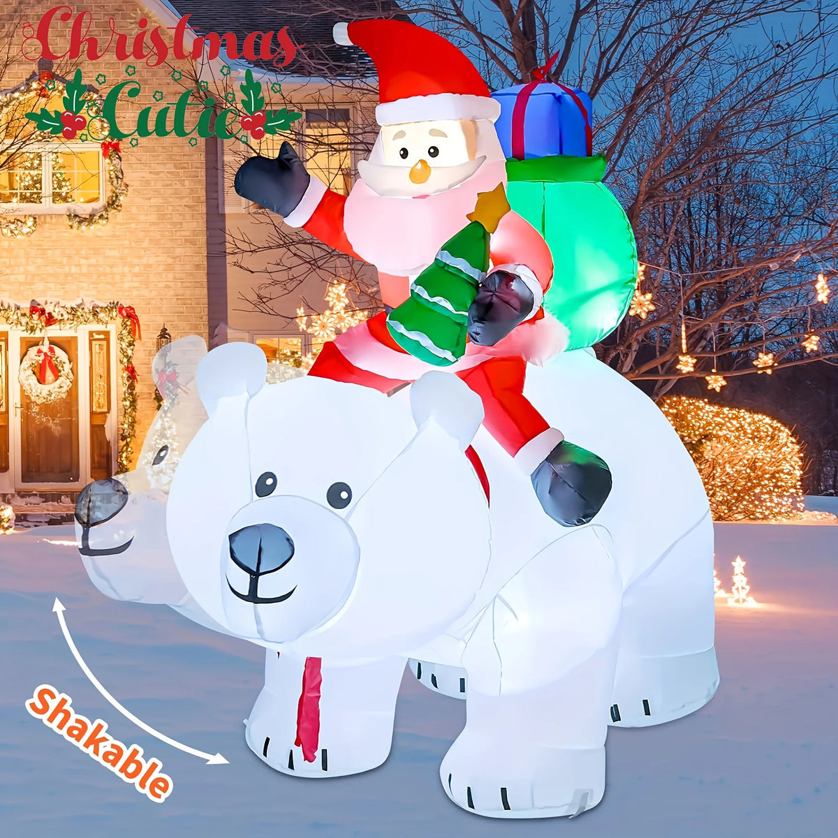Inflatable Santa Claus | 6.9 Ft Led Lights | Shaking Head | Christmas Yard