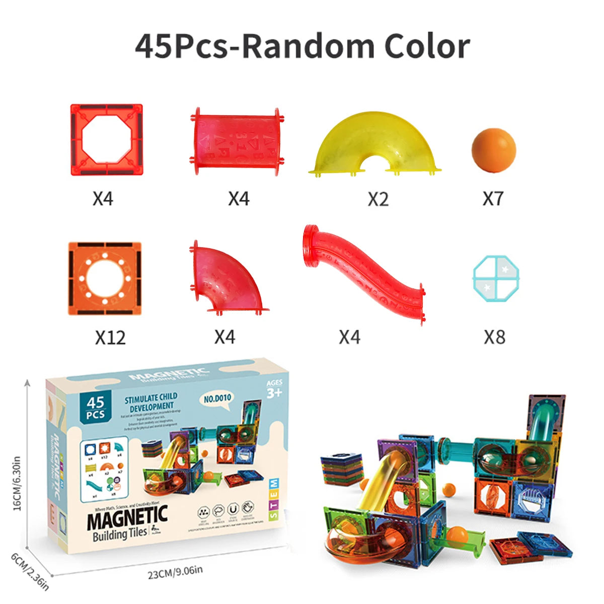 Magnetic Building Tiles | Educational STEM Toy | Ages 4-6 | D010-D014