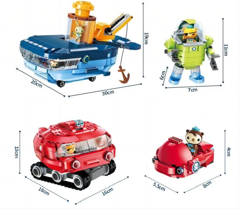 Octonauts Octopod GUP Building Blocks Action Figures - Ocean Adventure - ToylandEU