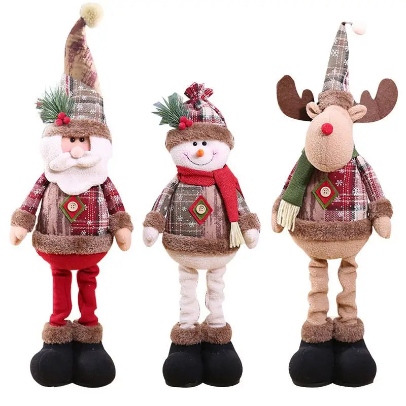 Christmas Plush Dolls Santa Claus Tree Decorations Snowman Window Children's Gifts - ToylandEU