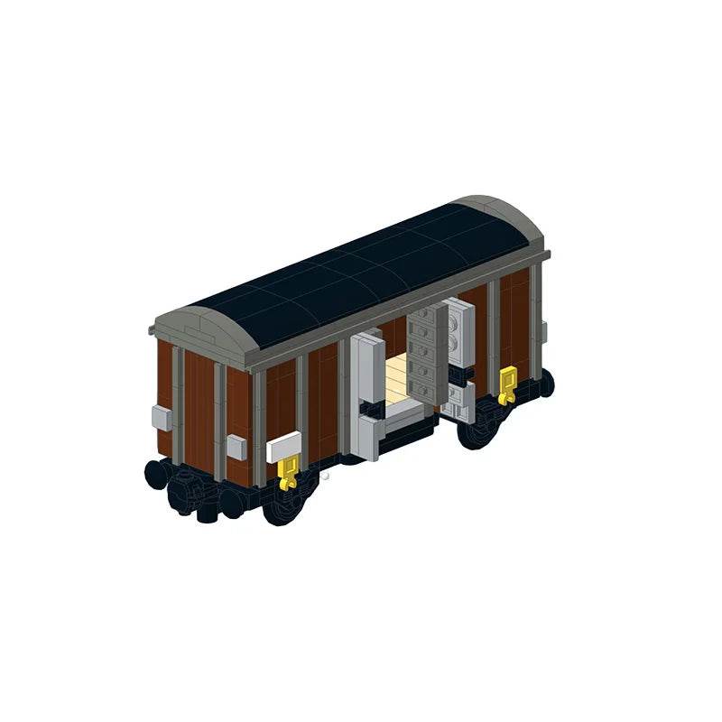 Boxcar Goods Wagon Building Block Kit MOC Railway Carriage - ToylandEU