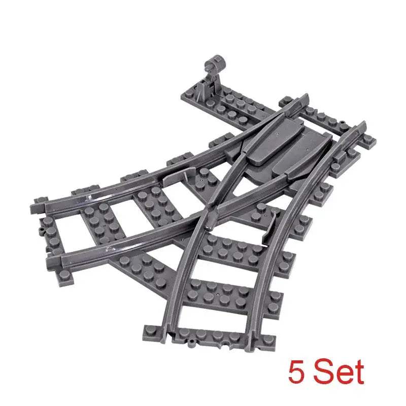 Flexible Train Tracks and Forked Crossing for Lego Compatible Blocks - ToylandEU