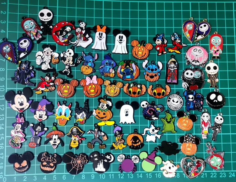 Halloween Pendant Charms | Metal | Keychain DIY | 10 Pieces
