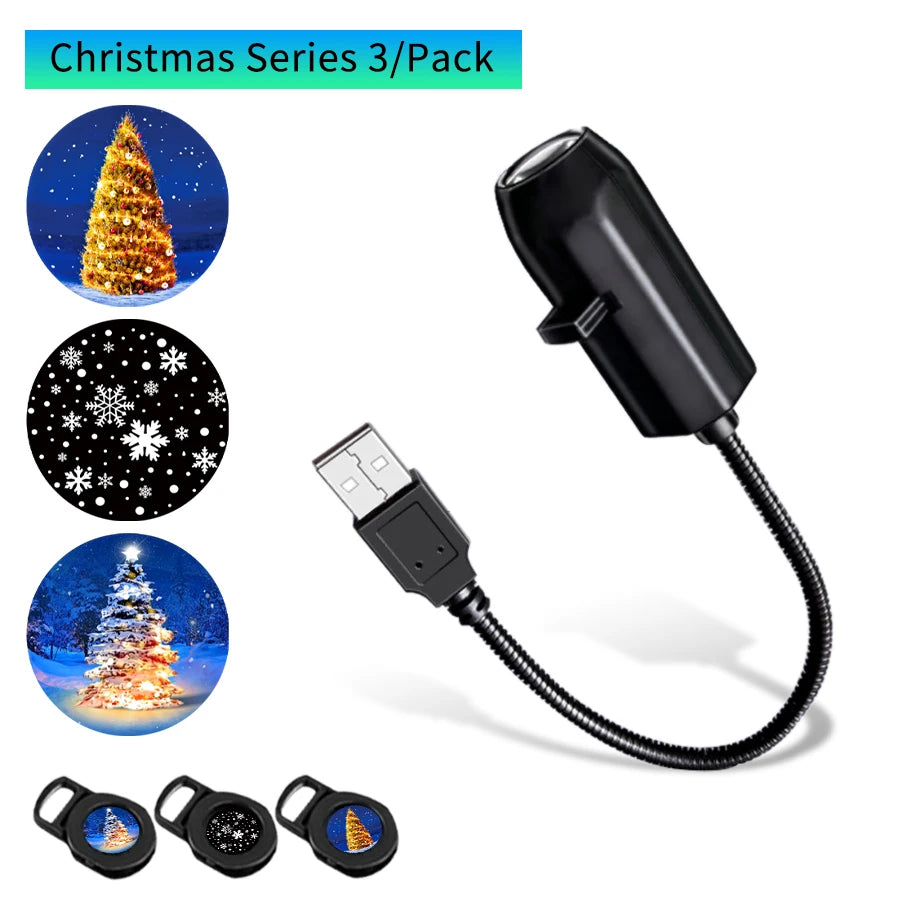 LED Projection Light | USB Powered | Moon Pumpkin Scenes | Indoor Party Decor