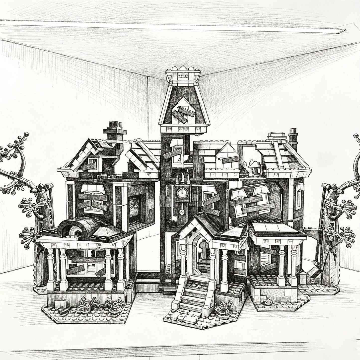 Building Blocks Kit | 2593 Pieces | Creel House Inspired Villa