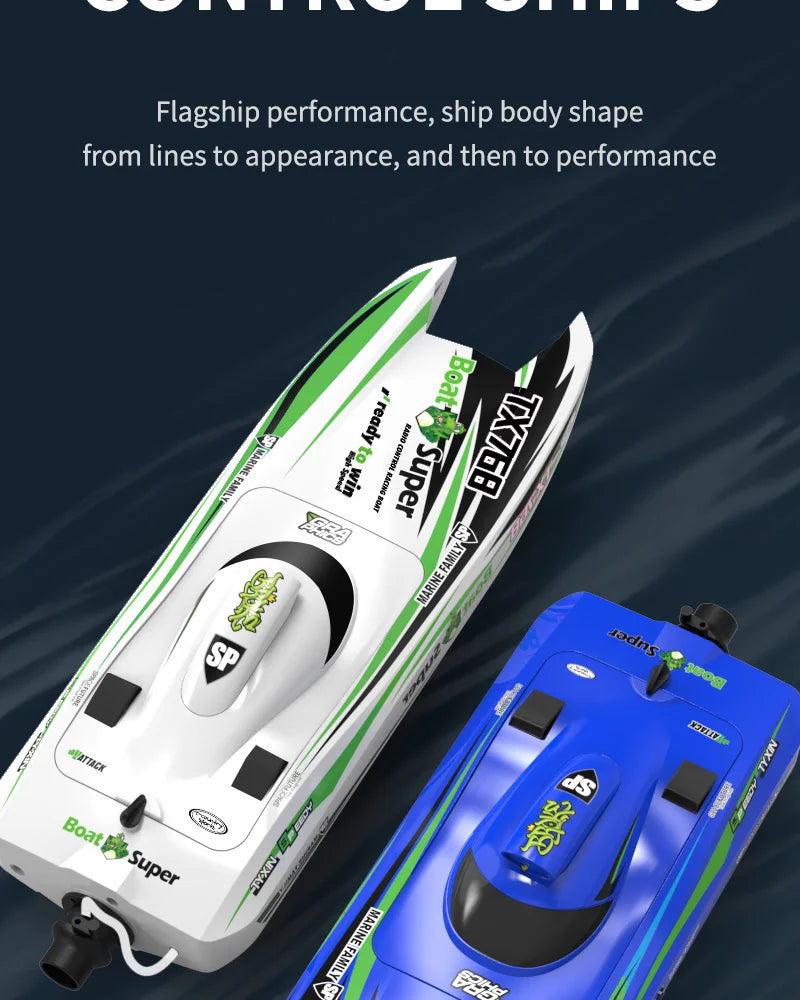 RC High-Speed Brushless RC Jet Boat 30km/h - Waterproof 2.4G Remote Control Speedboat for Kids