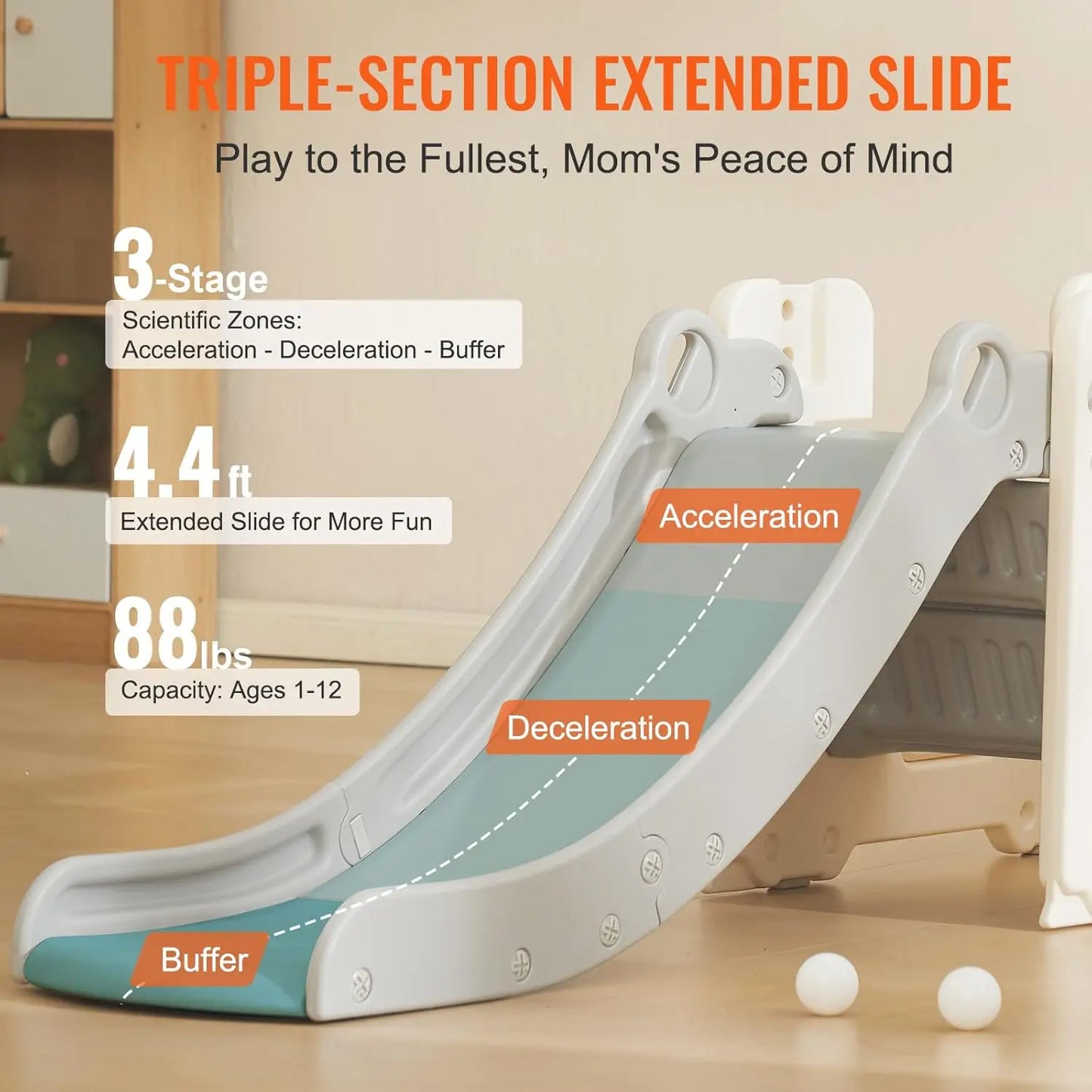 Indoor Outdoor Toddler Slide With Climbable Ladders And Bus Playhouse