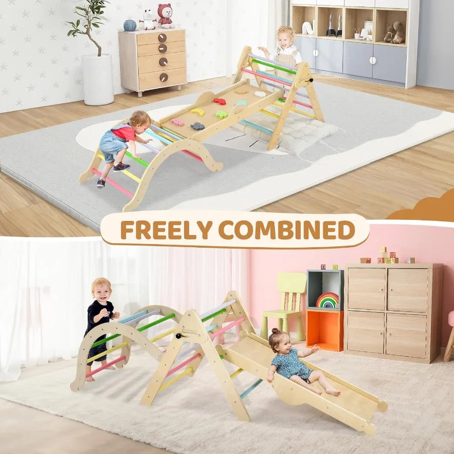 Montessori Pikler Triangle Climbing Set With Large Cushion