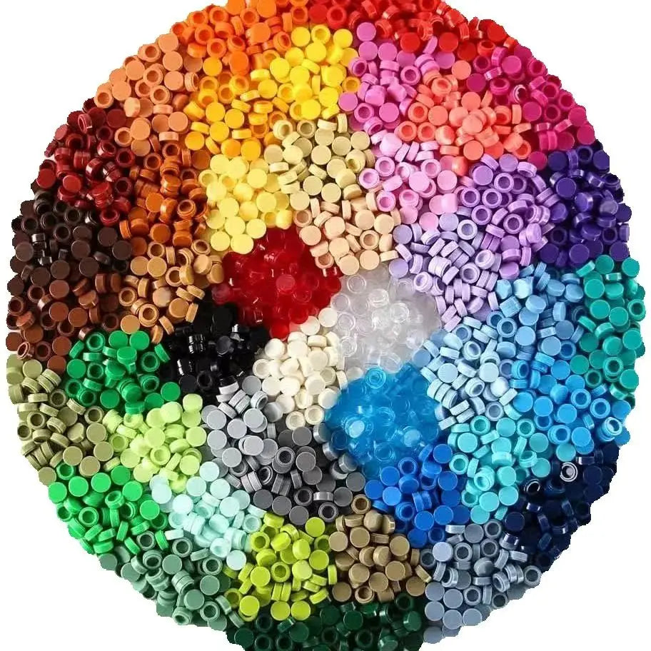 Small Particle Bricks | 1x1 Round Tiles | Compatible With Lego | MOC Builders