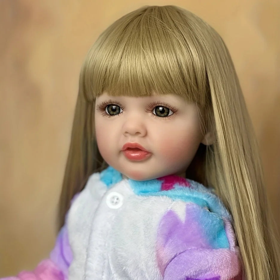 Blonde Long Hair Lifelike Reborn Baby Girl Doll - 55 CM 22 Inch - ToylandEU