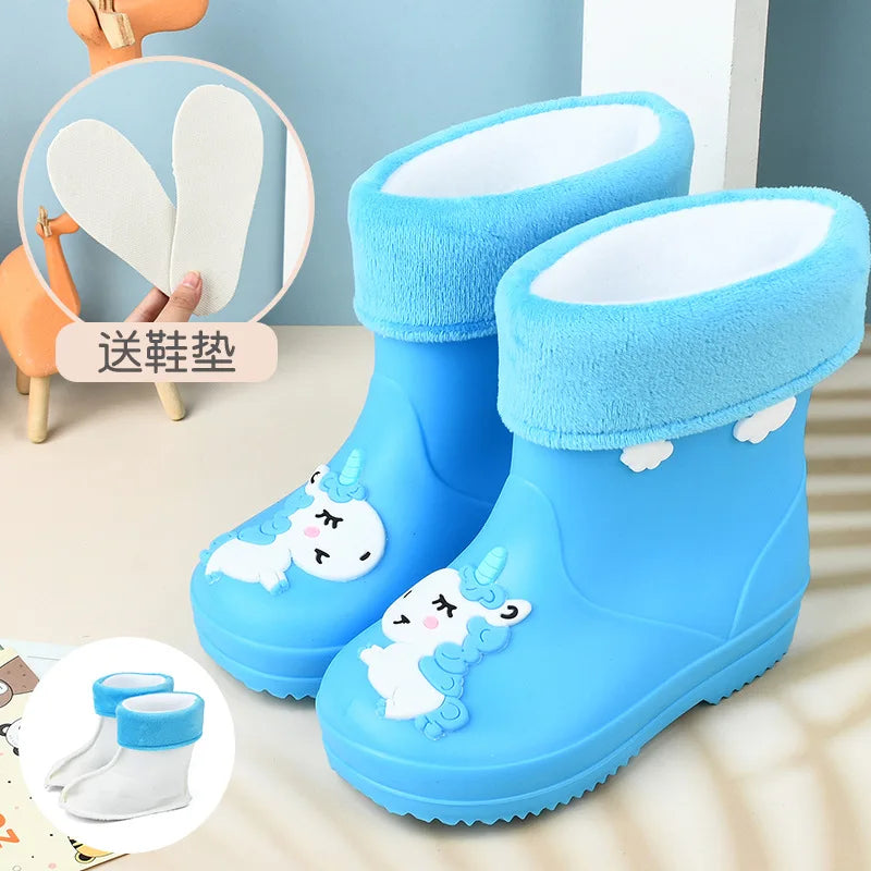 Kids Rain Boots | Waterproof Non Slip | Cartoon Print | Toddler Youth