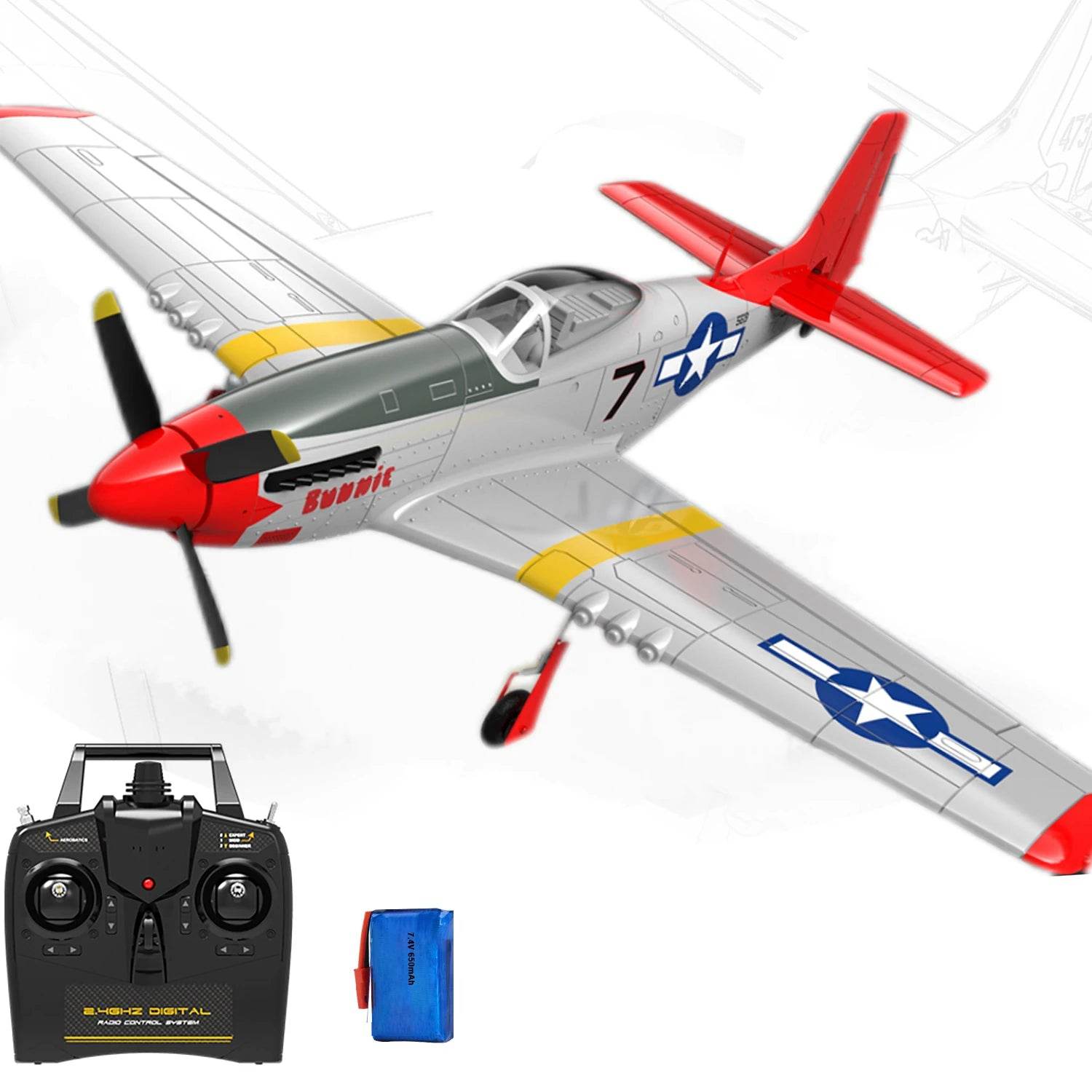 750MM 29.5 Inch Large Remote Control P51 P51D Mustang RC Plane - ToylandEU