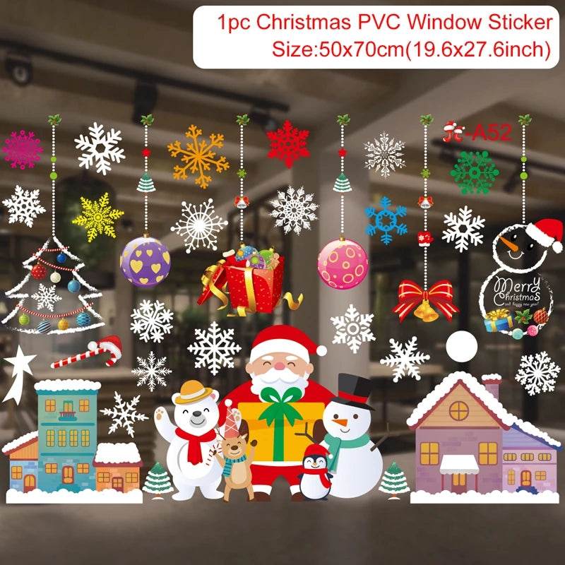 Festive Window Stickers Christmas Theme for Kids Room - ToylandEU