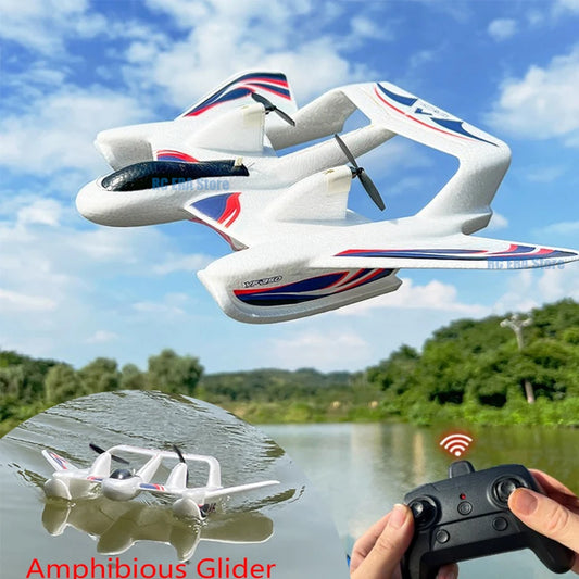 RC Amphibious EPP Foam RC Glider Aircraft with Gyro Stabilization and LED Lights - 2.4G Remote Control Airplane