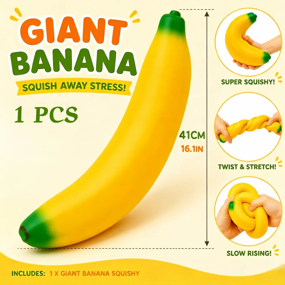 Squishy Banana | Slow Rebound Stress Relief | Desk Home Decor | 18Cm 41Cm Sizes