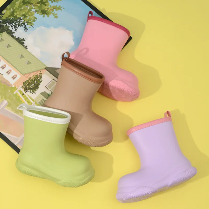 Kids Rain Boots | Waterproof | Eva Soft Sole | Boys Girls Ages 4-6