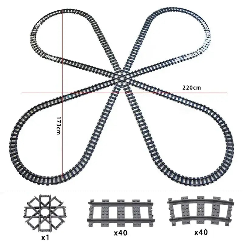 Lego Compatible Flexible Train Tracks Building Set For Kids - ToylandEU