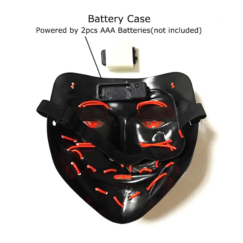 Wireless Halloween Neon LED Purge Mask Masque Masquerade Party Masks Light Grow in the Dark Horror Mask Glowing Masker - ToylandEU