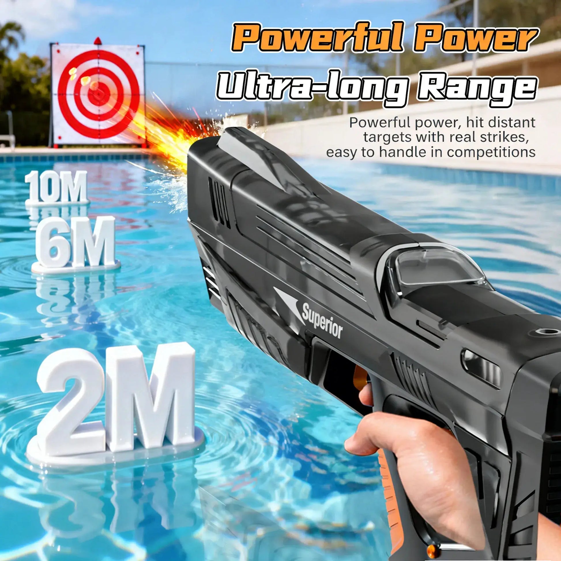 Water Guns Electric New Children Wholesale AutomaticWater Absorption Battery DisplayLarge Capacity Boys' Water PlayToyWaterGun - ToylandEU