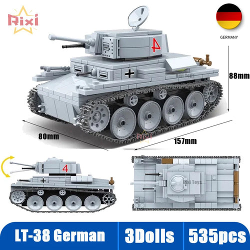 WW2 Military Tanks Building Block Set - Panther & Sherman Models for Children 6+ ToylandEU.com Toyland EU