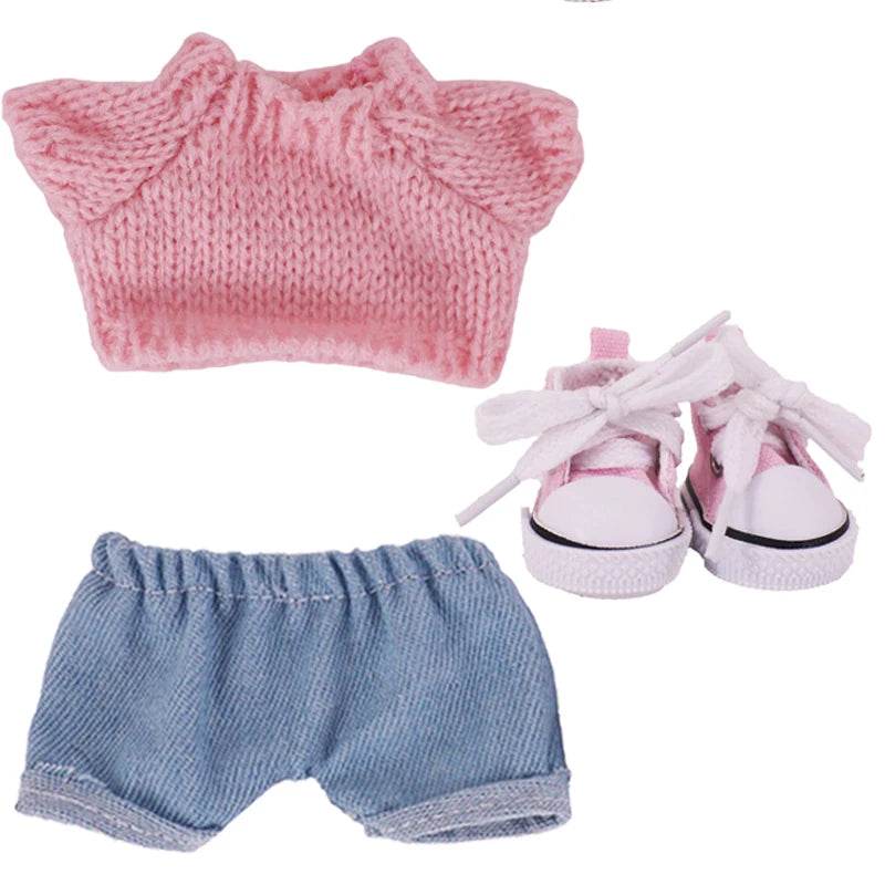 Doll Sweater Overall Shoes 3Pcs Set For Labubu Clothes - ToylandEU