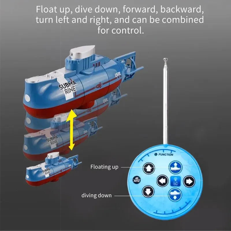 Remote Control Mini RC Submarine: Waterproof Diving Toy Boat