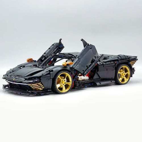 Black and Gold Ferrari Daytona SP3 Model Building Set with Fast Shipping and VIP Pricing ToylandEU.com Toyland EU