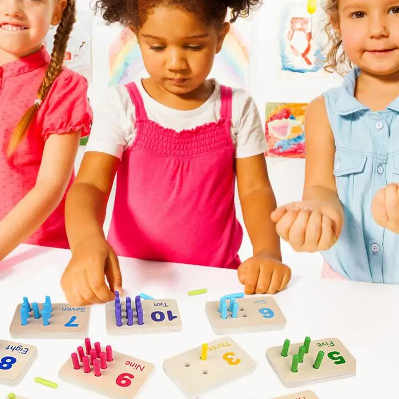 Montessori Wooden Counting Peg Board: Fun Math Learning for Kids