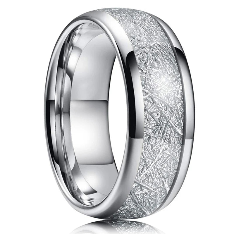 Rings | 8mm | Titanium Steel | Unisex Silver Matte Brushed Wedding Band