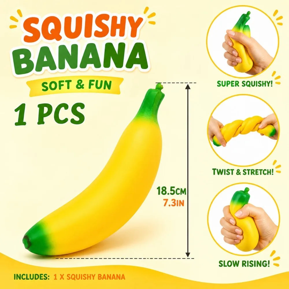 Squishy Banana | Slow Rebound Stress Relief | Desk Home Decor | 18Cm 41Cm Sizes