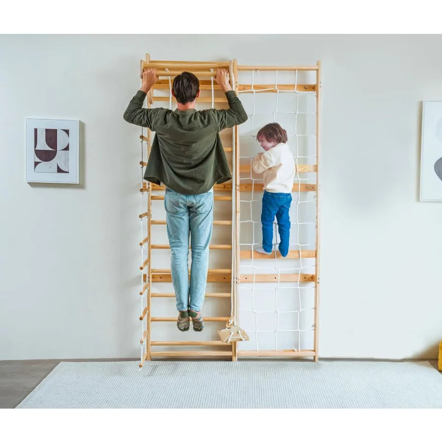 5-In-1 Swedish Ladder Wall Gym Indoor Jungle Gym For Kids
