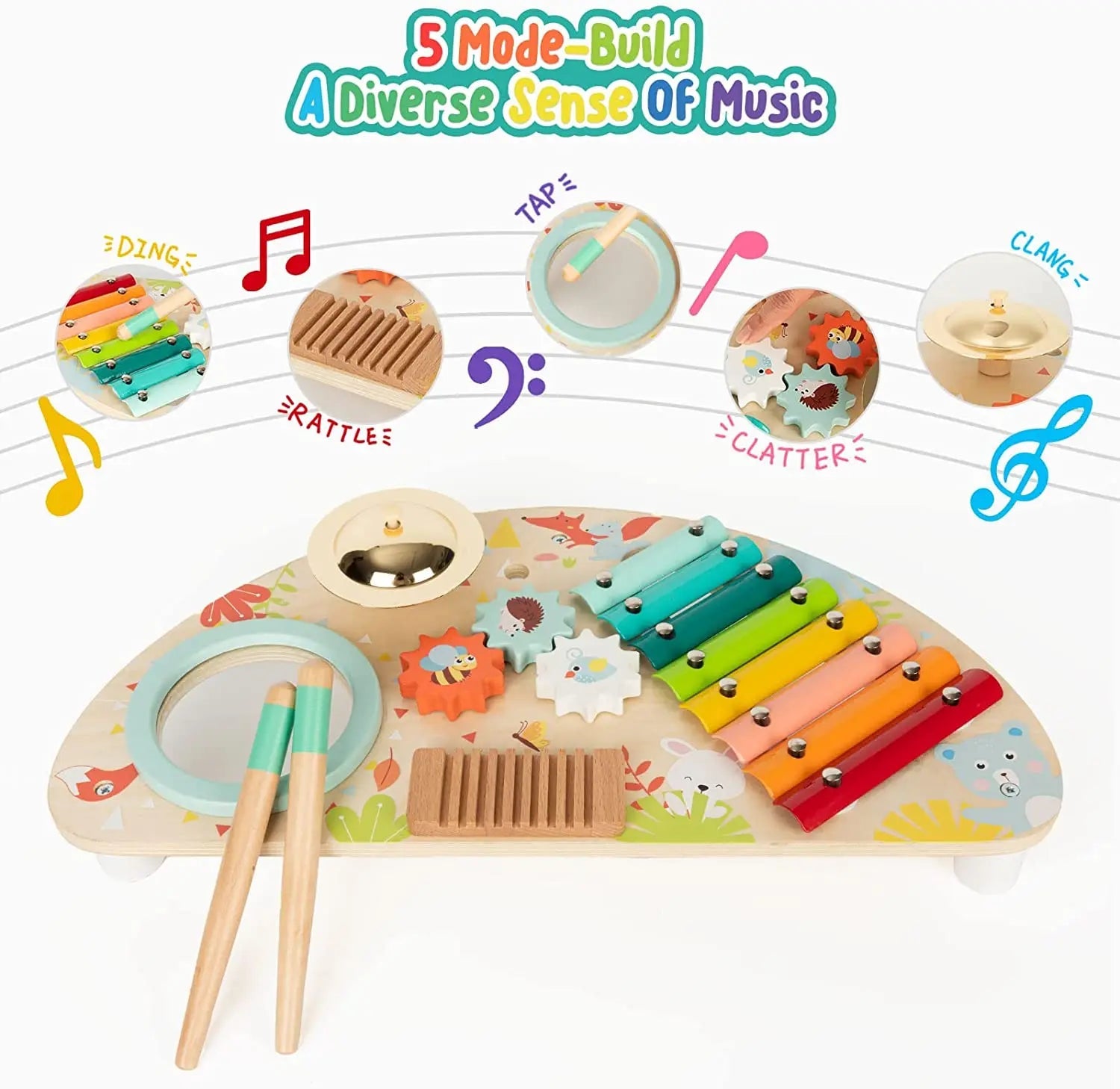 Wooden Montessori Musical Toddler Instrument Set - ToylandEU