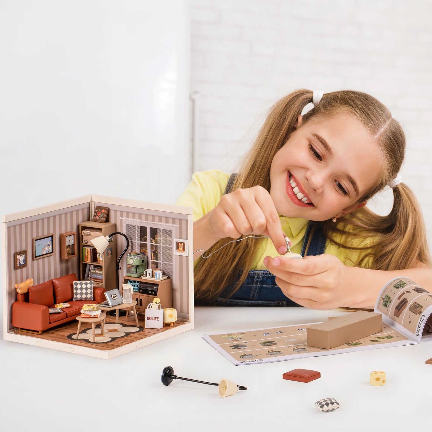 Cozy Living Lounge 3D Puzzle Kit - DIY Miniature Super Store Fun!