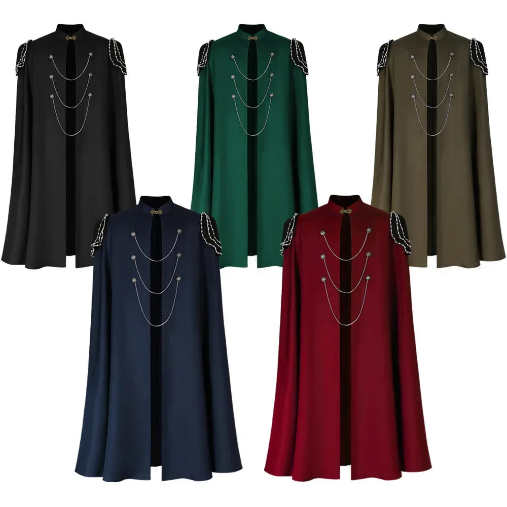 Medieval Gothic Cloak For Cosplay Cape With Chain Unisex - ToylandEU