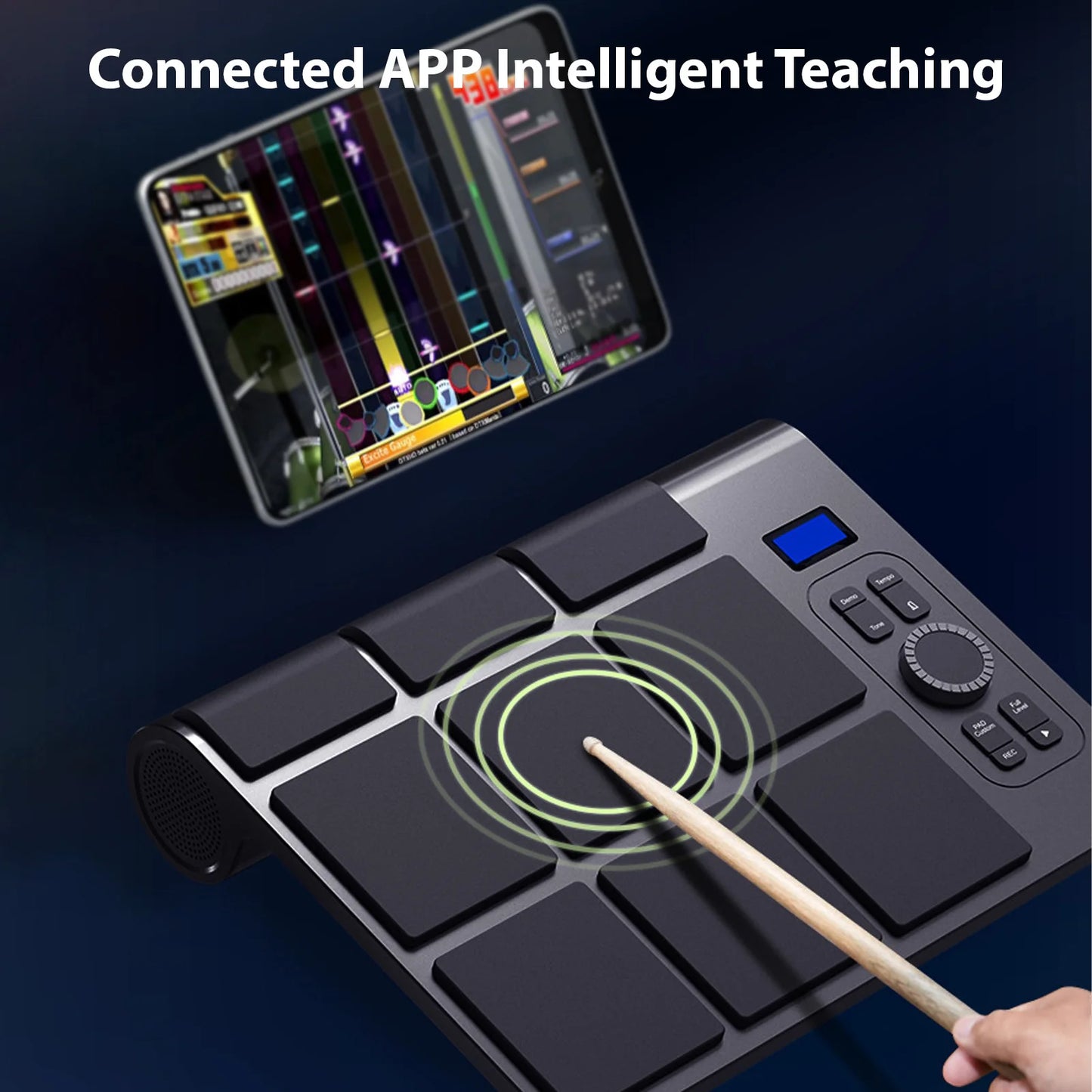 Portable Electronic Drum Set With 9 Pads And MIDI Controller