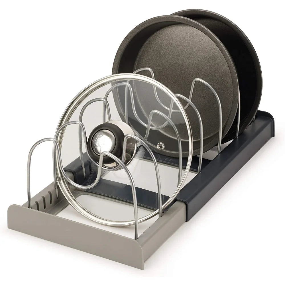 Expandable Stainless Pot and Pan Rack with Lid Organizer - Kitchen Cabinet Organizer - ToylandEU