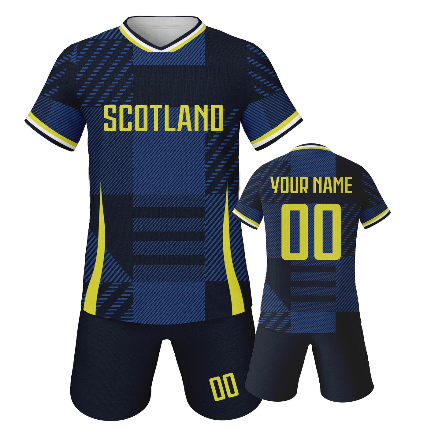 Personalized Scotland Youth Soccer Jersey - Custom Name & Number Football Kit for Kids 3-14Y, Quick-Drying Tracksuit