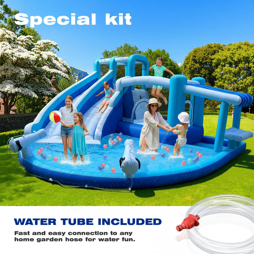 Double Water Slide Inflatable Bounce House For Kids And Adults